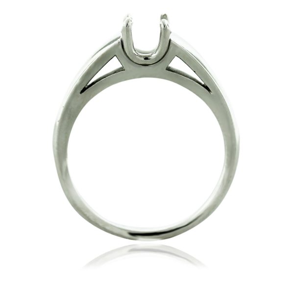 Platinum 4 Prong Solitaire Horse Shoe Engagement Ring Mounting South Florida