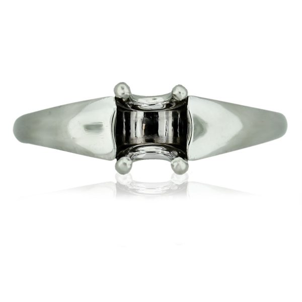 Platinum 4 Prong Solitaire Horse Shoe Engagement Ring Mounting
