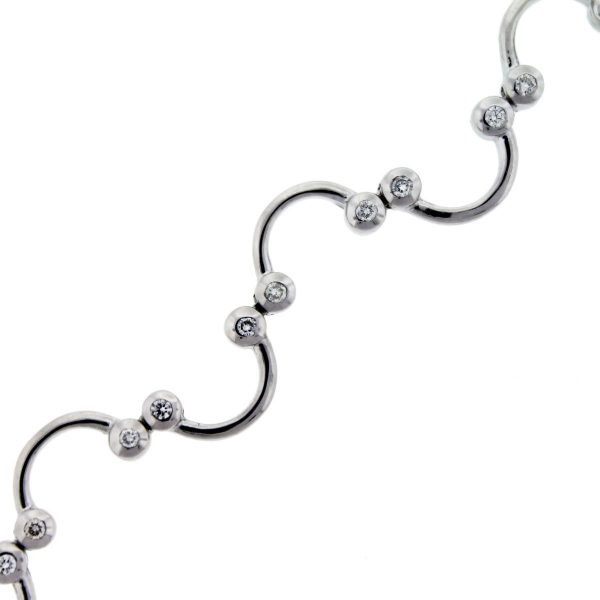 White Gold Squiggle Bracelet With DIamonds