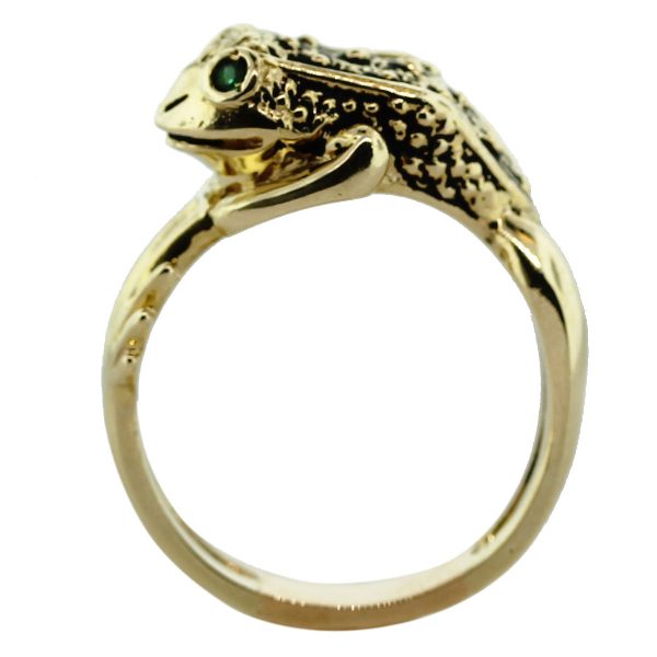 Vintage frog emeral ring