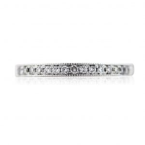 14K White Gold Thin Diamond Ladies Wedding Band