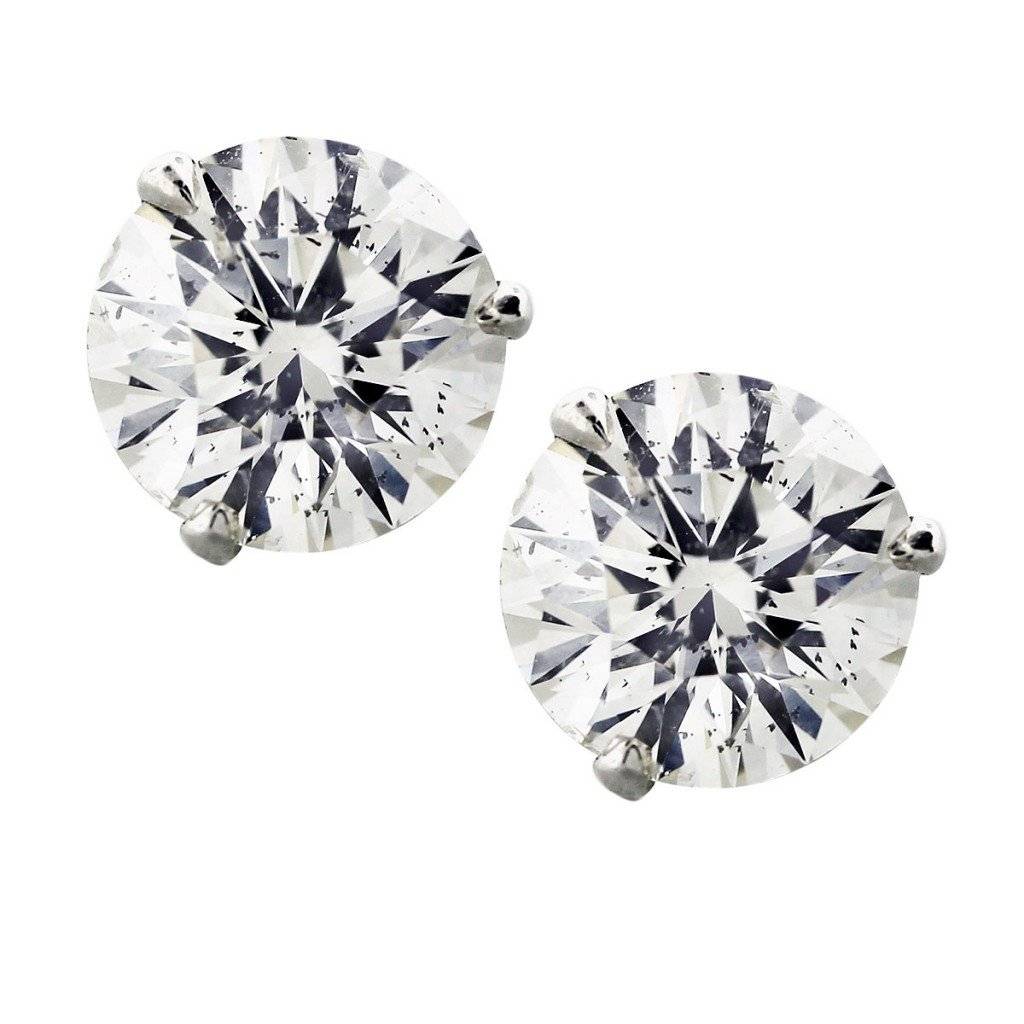 1 Carat Diamond Stud Earrings 14K White Gold