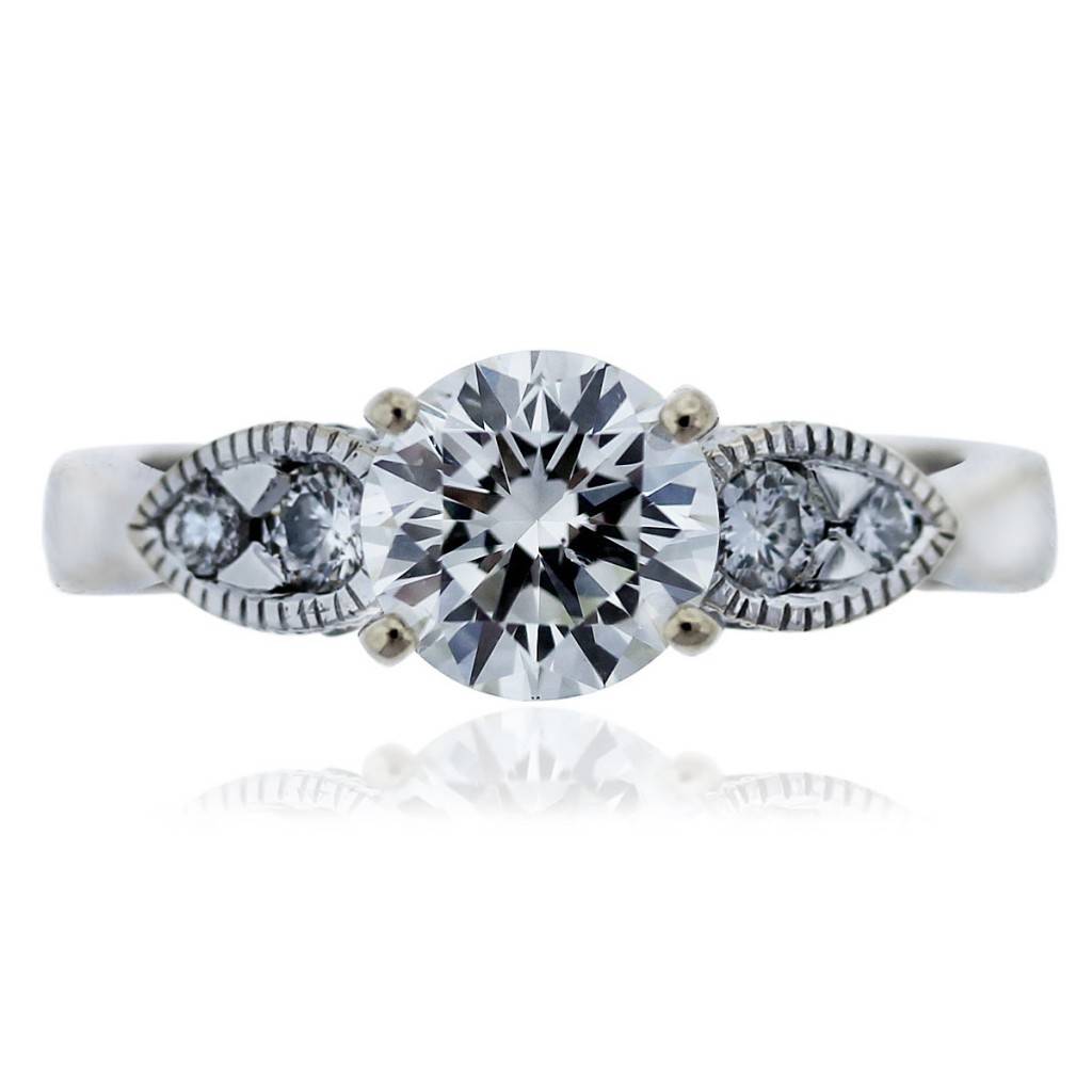 18k White Gold GIA 1.66ctw Round Diamond Engagement Ring