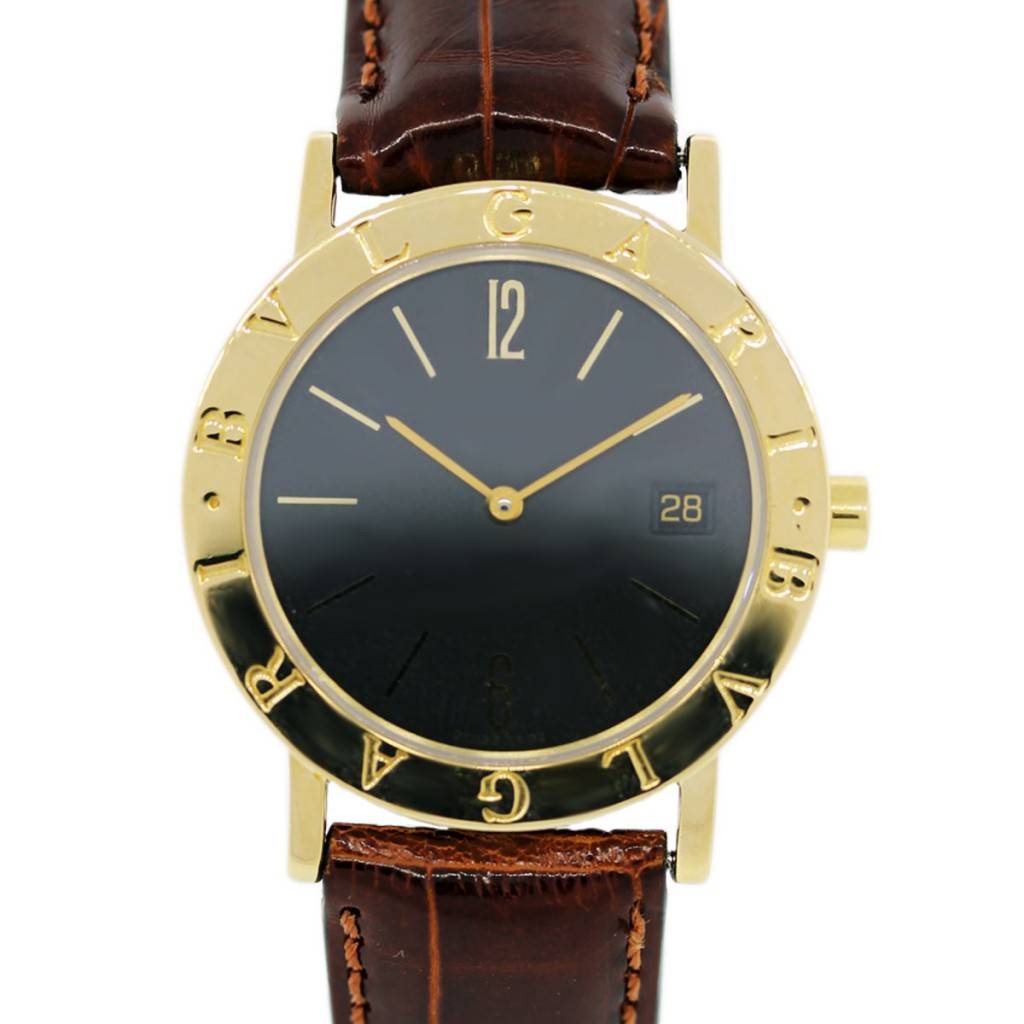 Bvlgari BB33GL Gold Watch on Brown Leather Strap-Boca Raton