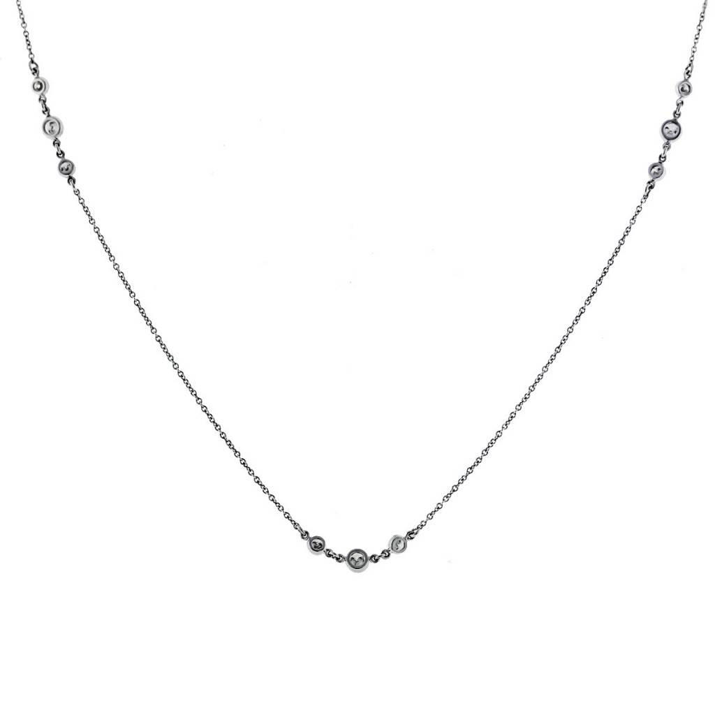 14k White Gold Diamonds By The Yard Necklace