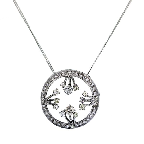 Diamond Flower Pendant on Chain