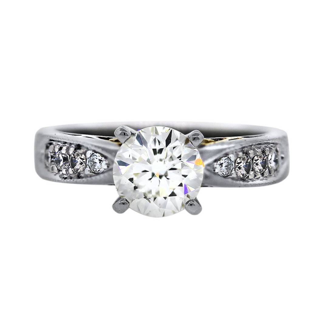 GIA Certified 18k Two Tone 1 Carat Diamond Engagement Ring