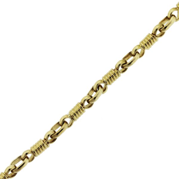 18k Gold Jade & Diamond Watch Fob chain