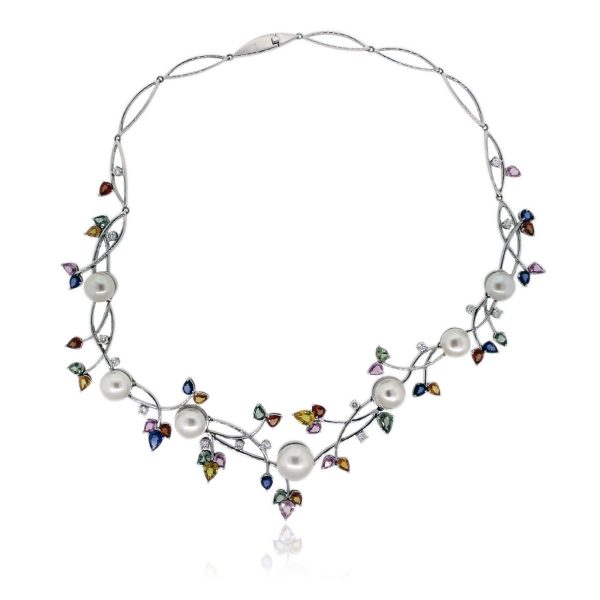 Multi Colored Full Diamond and Sapphire necklace
