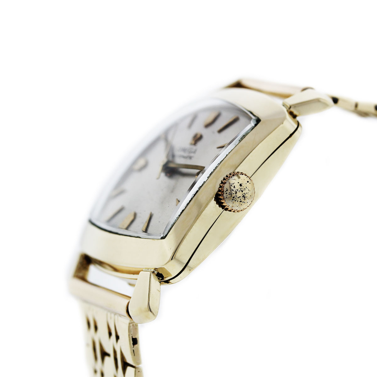Vintage Omega Manual Wind Bracelet Watch, Snake Scale Pattern, All 14K Gold  Lv For Sale at 1stDibs
