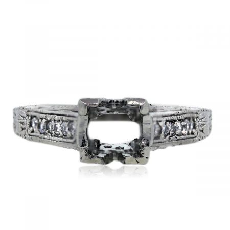Platinum Pave set Diamond Engagement Ring Mounting