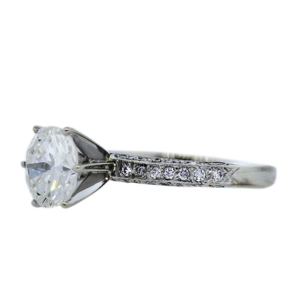 Micro Pave Set Diamond Engagement Ring