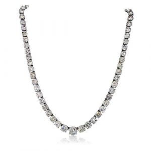 Platinum 50.01Ctw Round Diamond Tennis Necklace