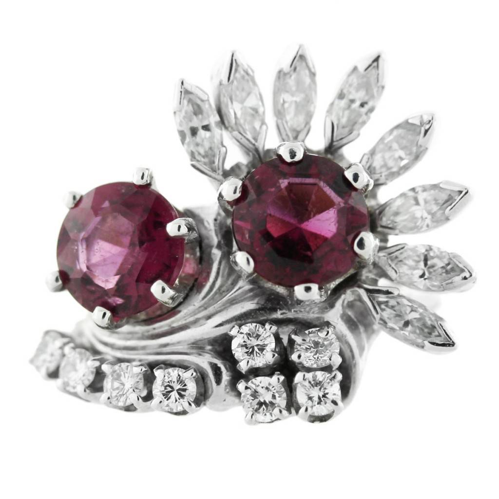 Platinum Pink Sapphire Diamond Ring