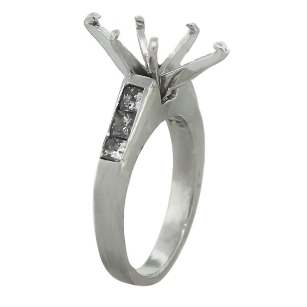 Platinum Invisible Set Princess Cut Diamond & Marquise Mounting South Florida