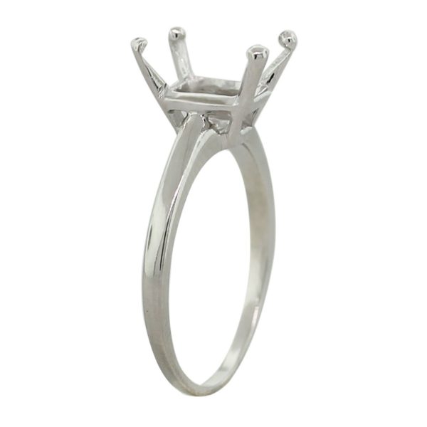 Platinum 4 Prong Emerald Cut Engagement Ring Mounting South Florida