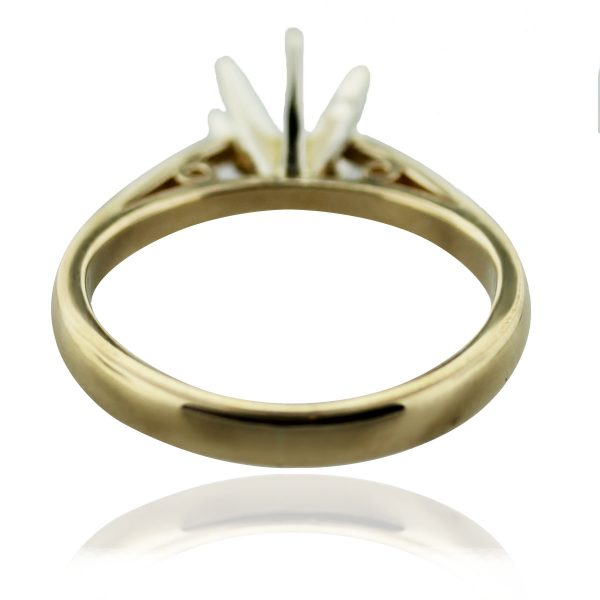 14k Yellow Gold Solitaire 6 Prong Engagement Ring Mounting South Florida