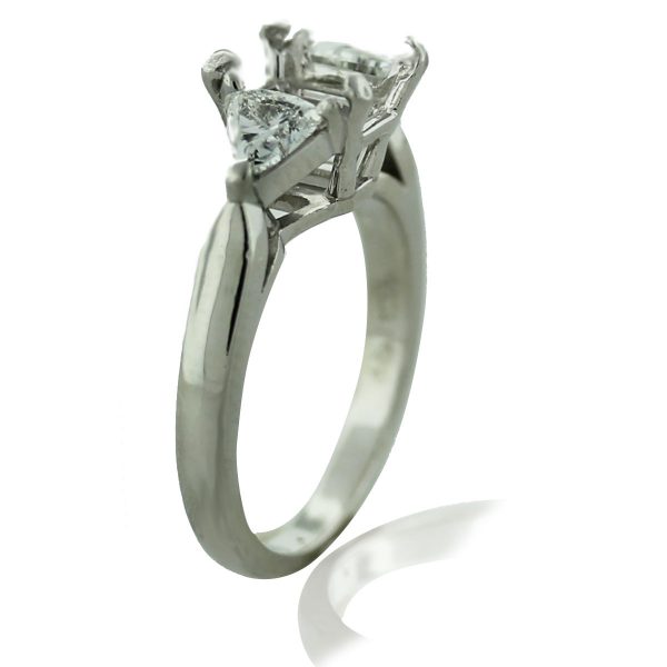 Platinum Trillion Cut Diamond Engagement Ring Mounting South Florida