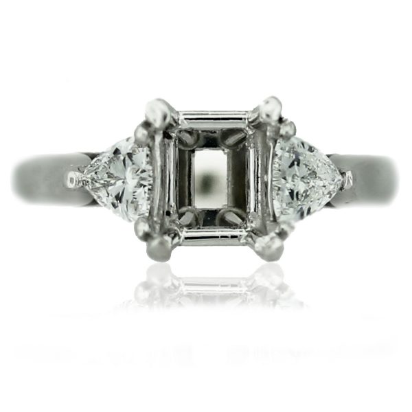 Platinum Trillion Cut Diamond Engagement Ring Mounting