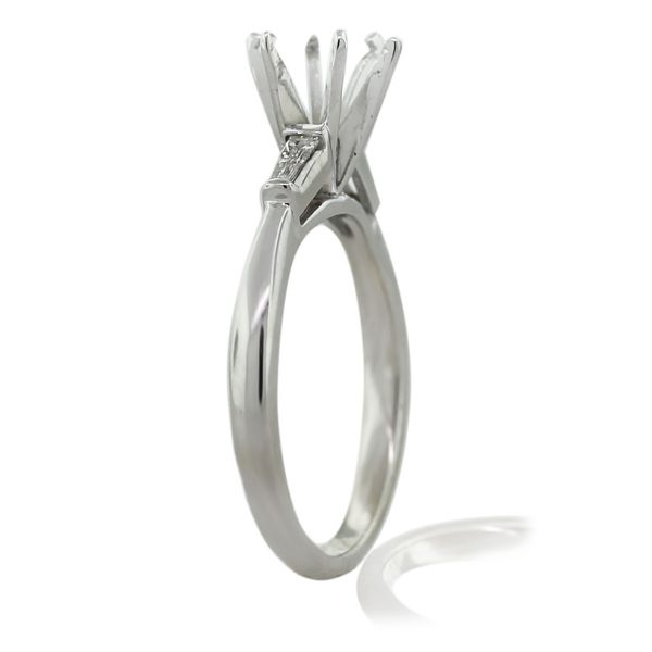 Platinum 6 Prong Diamond Baguette Engagement Ring Mounting Boca Raton