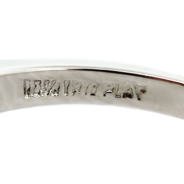 Platinum Diamond Baguette 4 Prong Engagement Ring Mounting Stamp