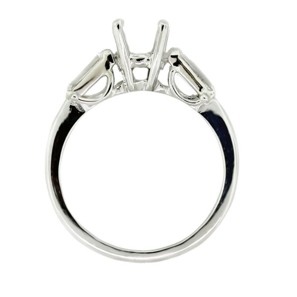 Platinum 4 Prong Diamond Baguette Engagement Ring Mounting South FL