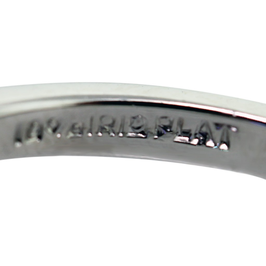 Platinum 4 Prong Diamond Baguette Engagement Ring Mounting Stamp