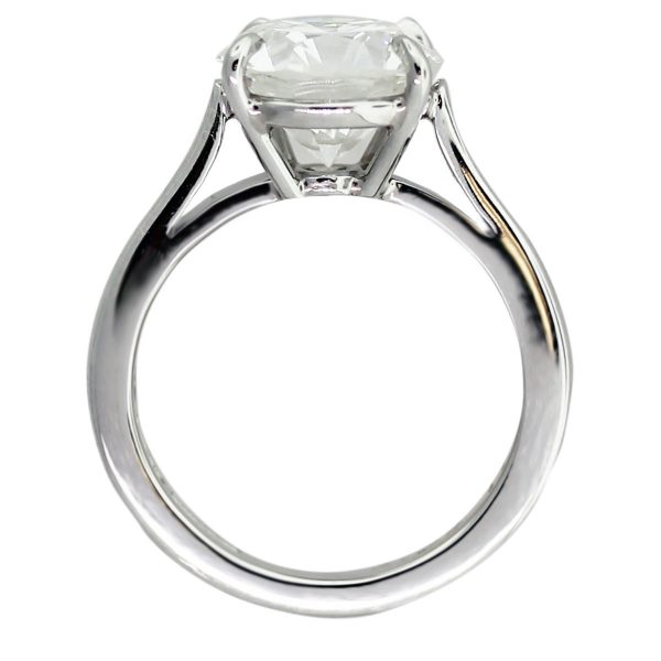 Platinum GIA Certified 3.65ct Round Diamond Engagement Ring Full