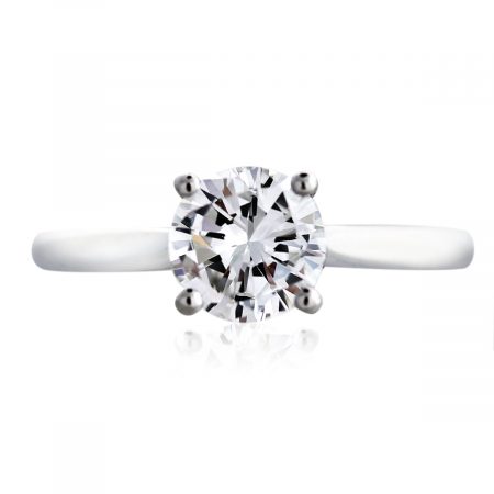 Platinum GIA Certified 1ct Diamond Solitaire Engagement Ring