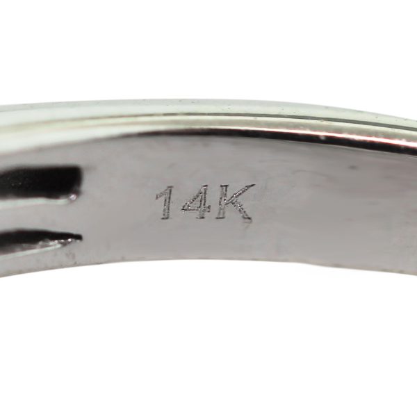 14k White Gold GIA Certified 1.83ct Diamond Halo Engagement Ring Stamp