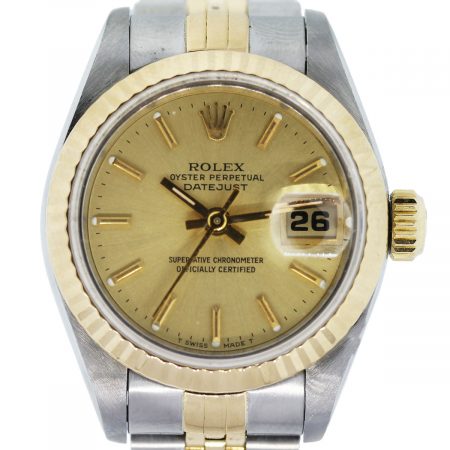 Rolex Datejust 69173 Two Tone Champagne Dial Ladies Jubilee Watch