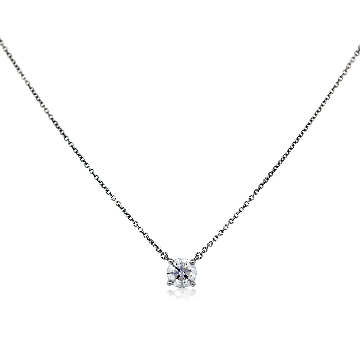 Tiffany & Co. Platinum 0.79 Carat Diamond Pendant on Chain