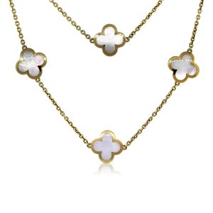 Van Cleef & Arpels Mother of Pearl 14 Motif Alhambra Necklace