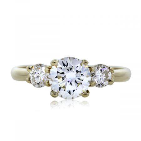 14k Yellow Gold Round Diamond Engagement Ring