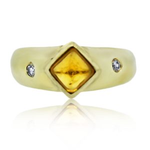 Diamond and Citrine Ring