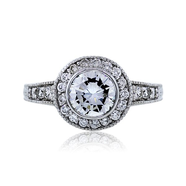 18k White Gold Diamond EGL Engagement Ring