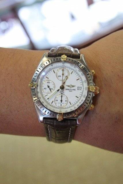  Breitling Chronomat B13049 Two Tone Watch