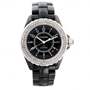 Chanel J12 Black Ceramic Diamond Bezelwatch for ladies