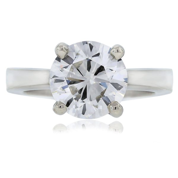 14k White Gold 3.01ct Round Brilliant Solitaire Engagement Ring