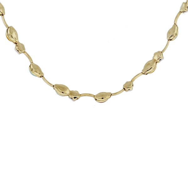 Aaron Basha 18K Gold Multi-Colored Lady Bug/Diamond Flower Necklace back