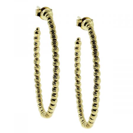 Officina Bernardi Gold Plated Sterling Silver 1.5" Hoop Earrings