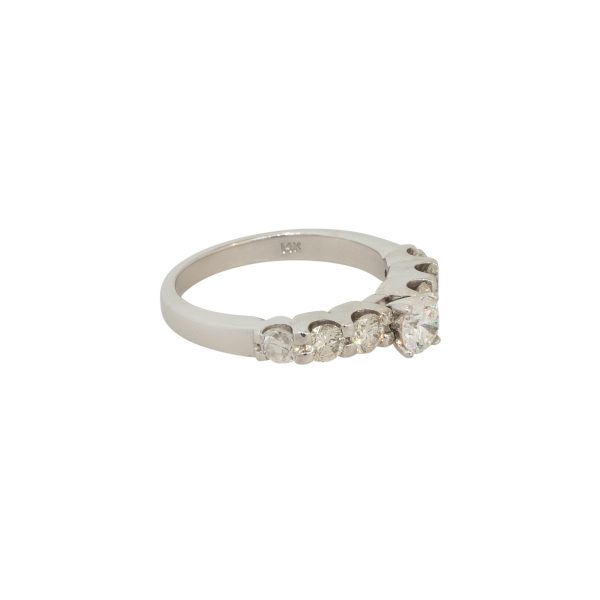 GIA Certified 14k White Gold 1.09ctw Round Brilliant Diamond Engagement Ring