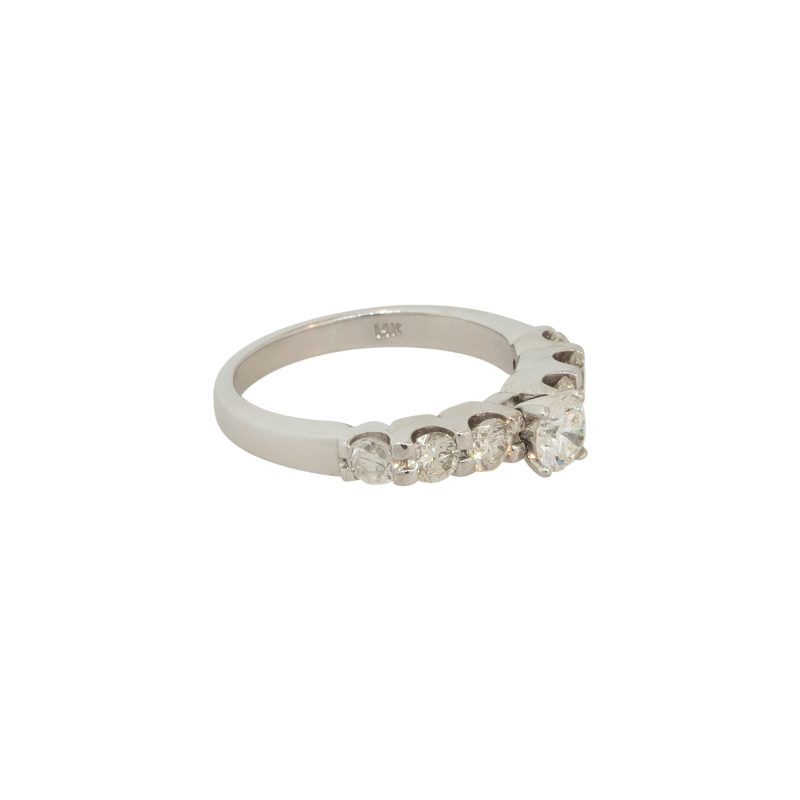 GIA Certified 14k White Gold 1.09ctw Round Brilliant Diamond Engagement Ring