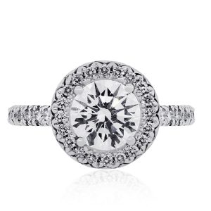 18kt White Gold GIA 1 carat Halo Engagement Ring