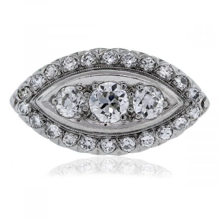 Vintage 18kt White Gold 1ctw Diamond Ring