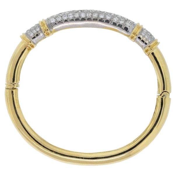 14kt Yellow Gold Ladies Diamond Bangle Bracelet