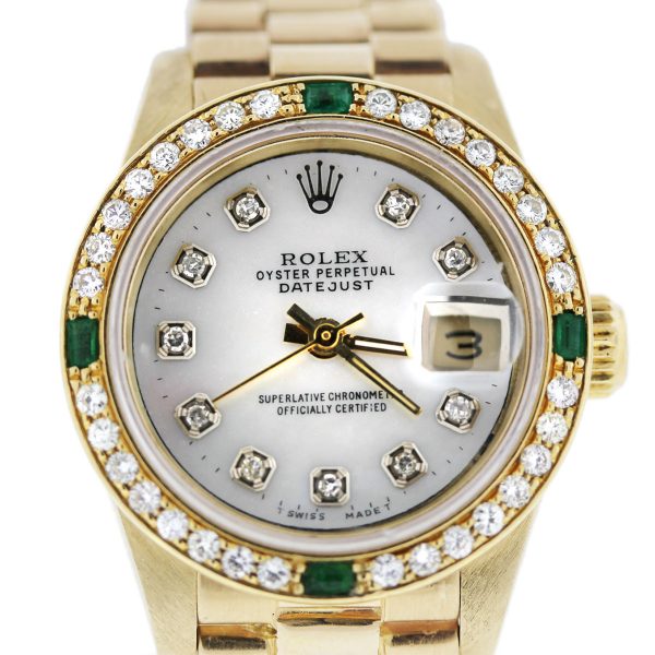 ladies Gold Diamond/Emerald Rolex