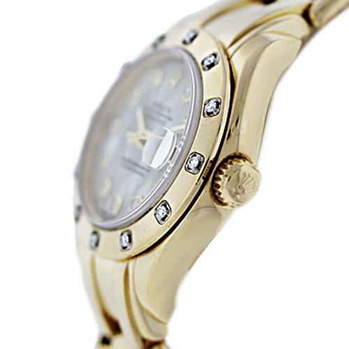 Rolex DateJust 80318 Mother of Pearl Diamond Bezel/Dial Ladies Watch crown