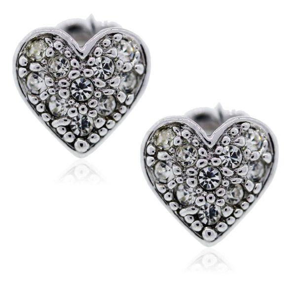 You are viewing these white gold diamond heart earrings!