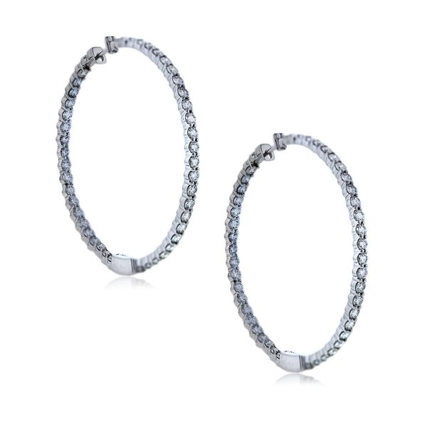 View These White Gold Inside Out Diamond Hoop Earrings!